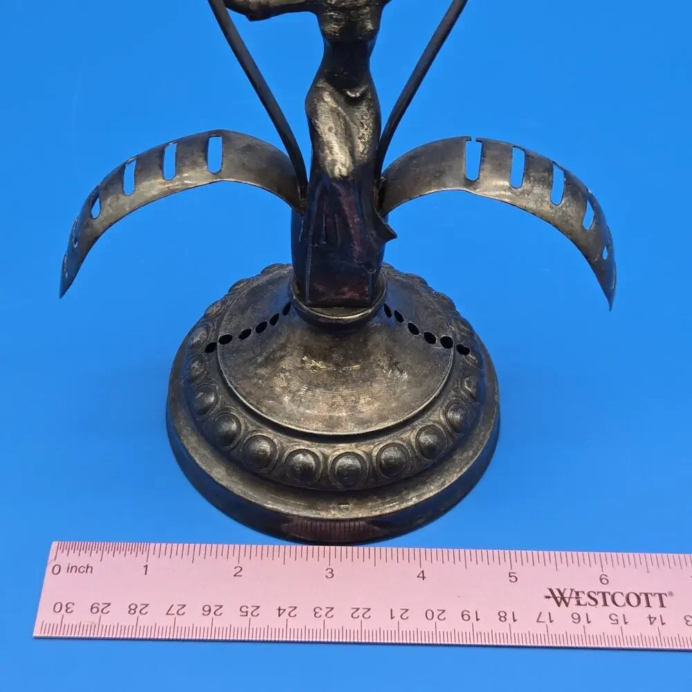 Antique Swedish Art Nouveau Nickel Silver Fruit Knife Holder Fruktknivshållare